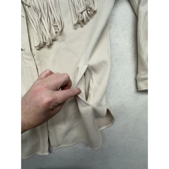 ALLIE ROSE Shacket Womens Small JACKET Cream Tassels Western Cowgirl Concert - Picture 6 of 10